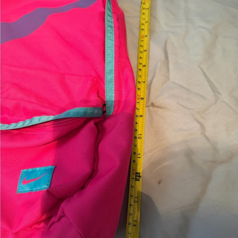 Nike Hot Pink Backpack with Teal Trim and Purple Swoosh